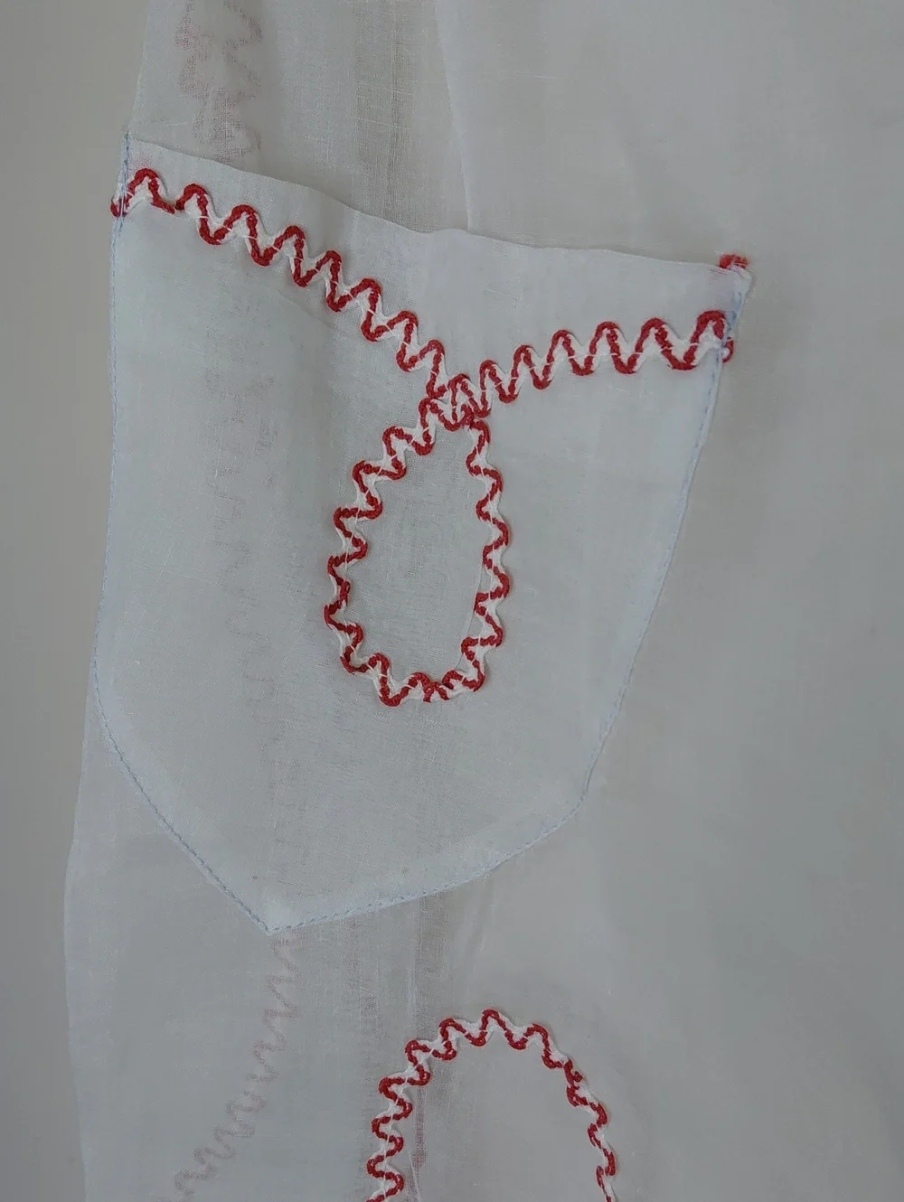 Vintage Sheer Red and White Apron